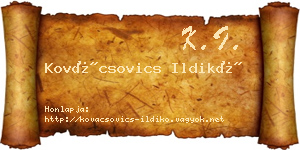Kovácsovics Ildikó névjegykártya