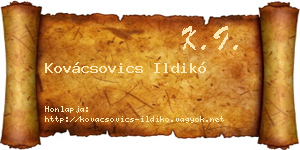 Kovácsovics Ildikó névjegykártya